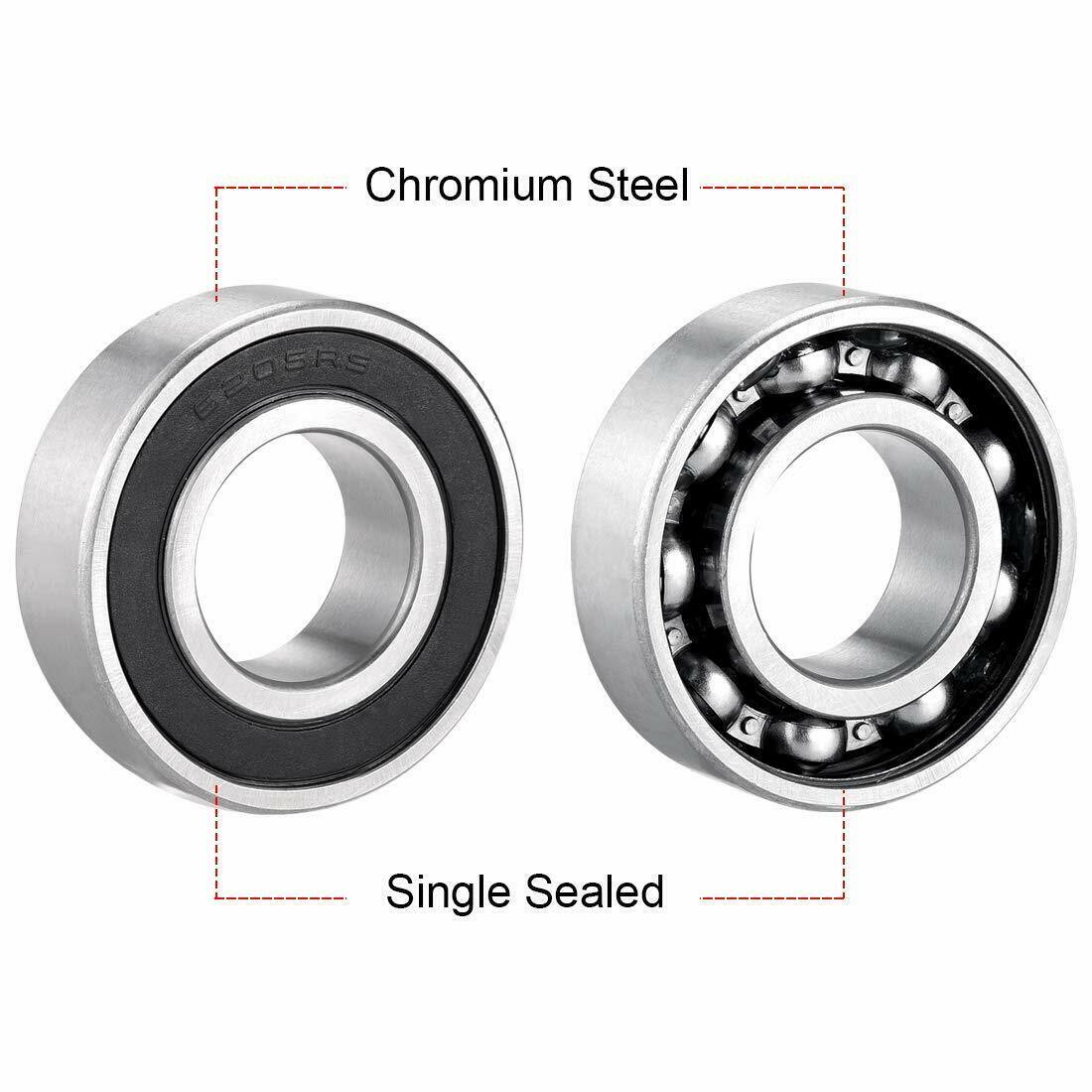 6205RS Deep Groove Double Rubber Sealed Motor Bearing 25mm x 52mm x 15mm F5X4 - TDRMOTO