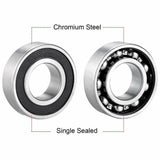 6205RS Deep Groove Double Rubber Sealed Motor Bearing 25mm x 52mm x 15mm F5X4 - TDRMOTO