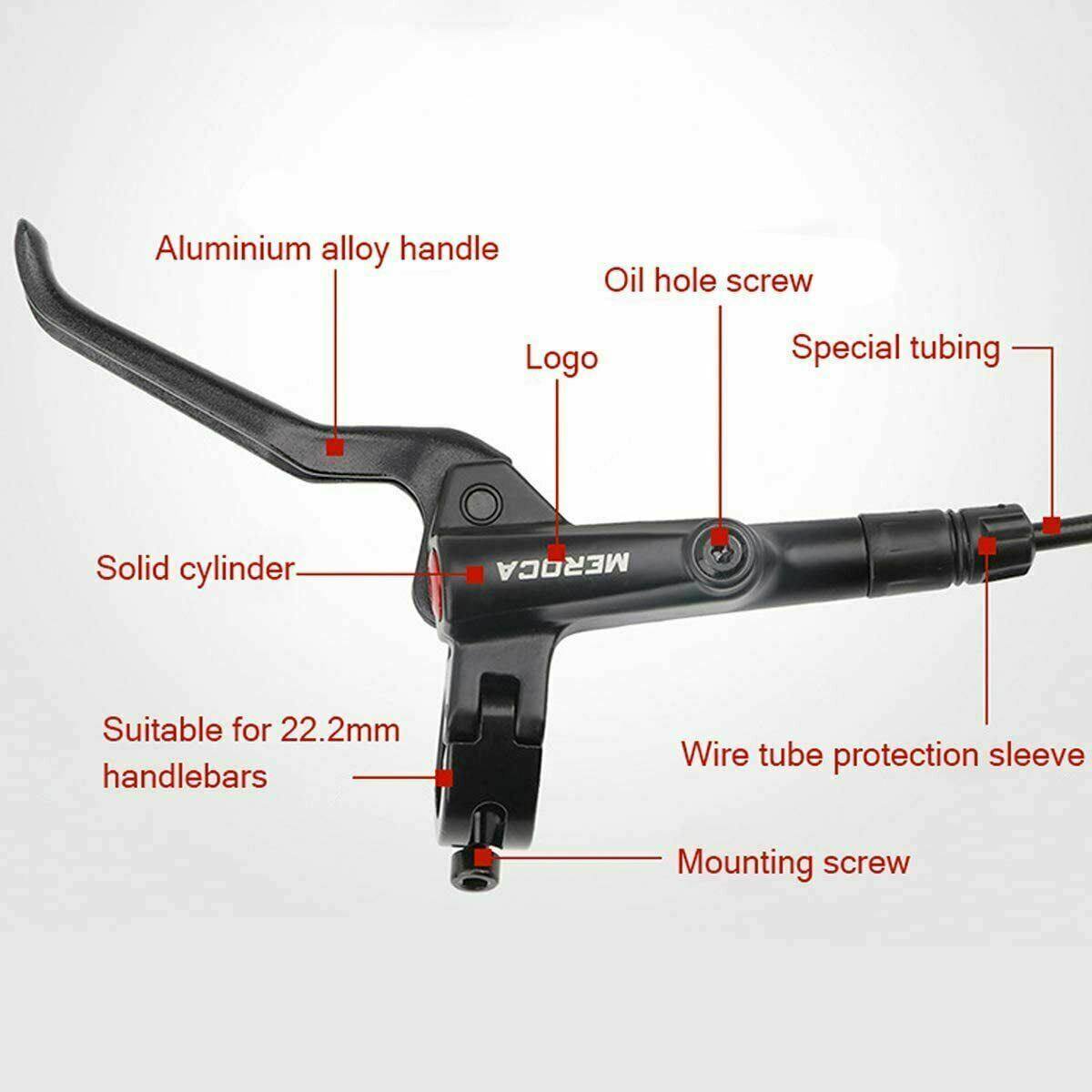 MTB Mountain Bike Hydraulic Disc Brake Levers Caliper Front Rear Set Black - TDRMOTO