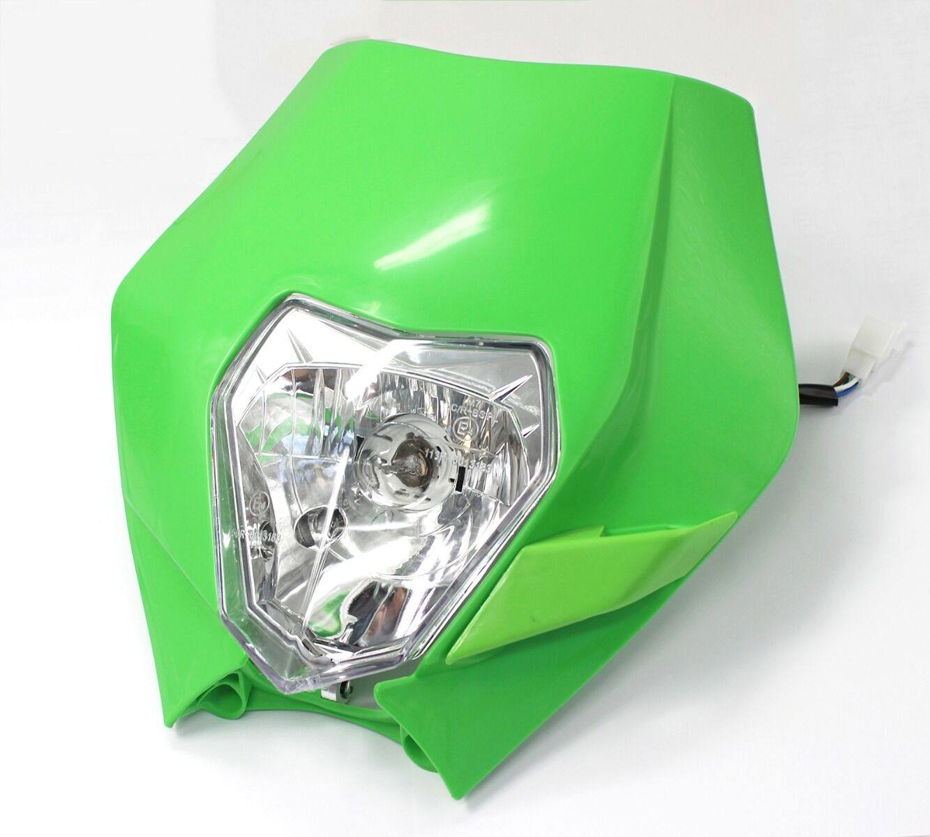 Green Recreation Registration Head Lamp Light Complete Kit For Dirt Bike Motorcycle - TDRMOTO