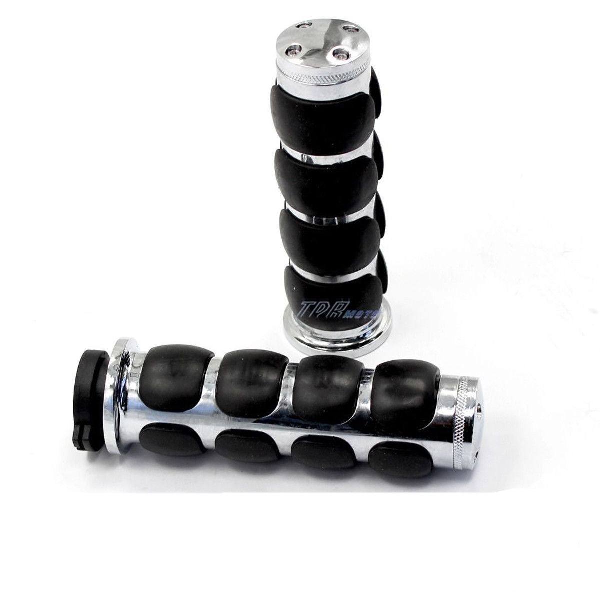 New Chrome 1" Handlebar Hand Grips For Harley Davidson Sportster Dyna Softail - TDRMOTO
