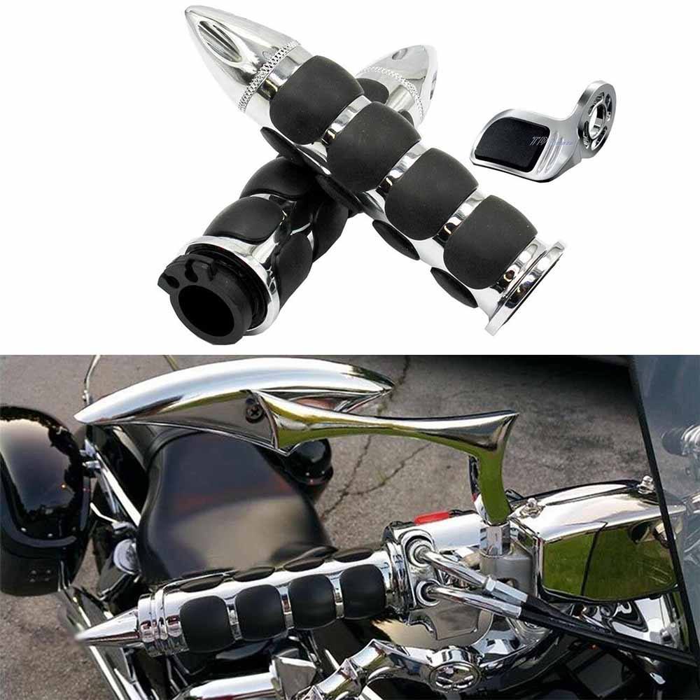 1" Universal Motorcycle Hand Grips + Throttle Boss - TDRMOTO