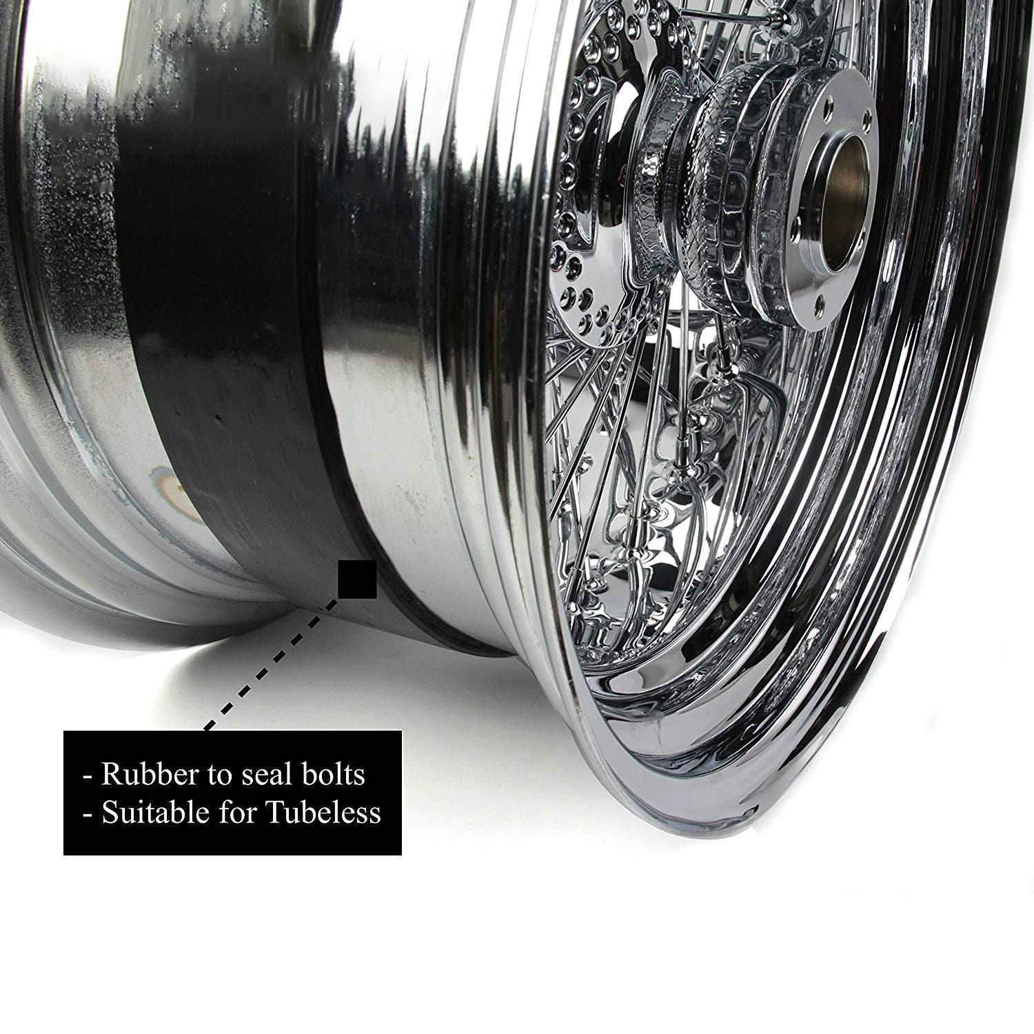 18 x 8.5 Chrome Fat King Spoke Rear Wheel Rim for Harley Custom Chopper - TDRMOTO