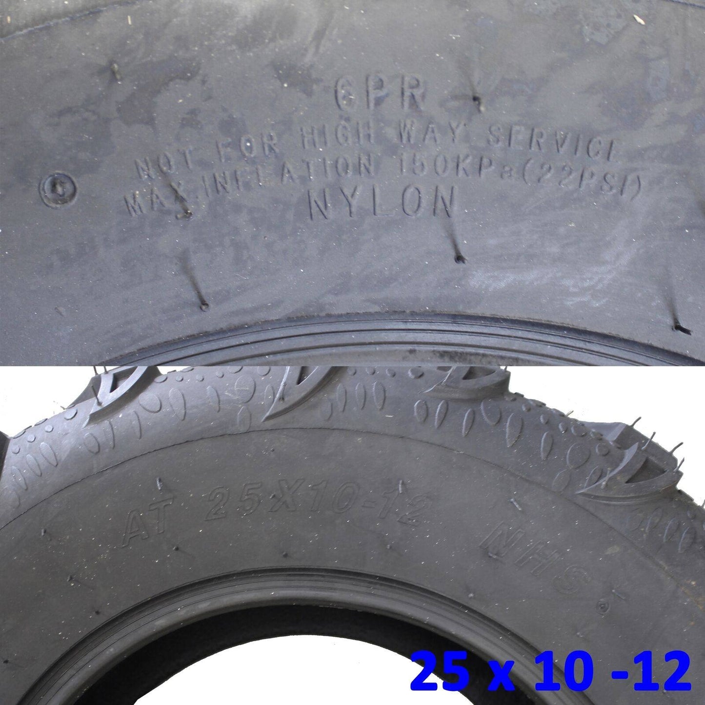 12 inch 25x10-12 Tyre Tire for Atomik 300cc Krusher Farm Bike 2x4 ATV UTV Quad - TDRMOTO