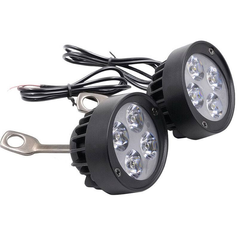 2x 4 LED Motorcycle Mirror Mount LED Driving Headlight Fog Spot Light Spotlight - TDRMOTO