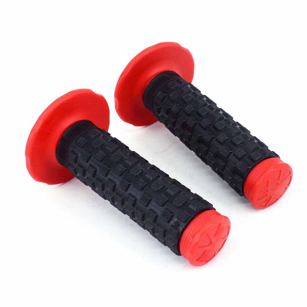 Twist Throttle + Red Rubber Hand Grips For Dirt Bike Motocross Off Road Motorcycle - TDRMOTO