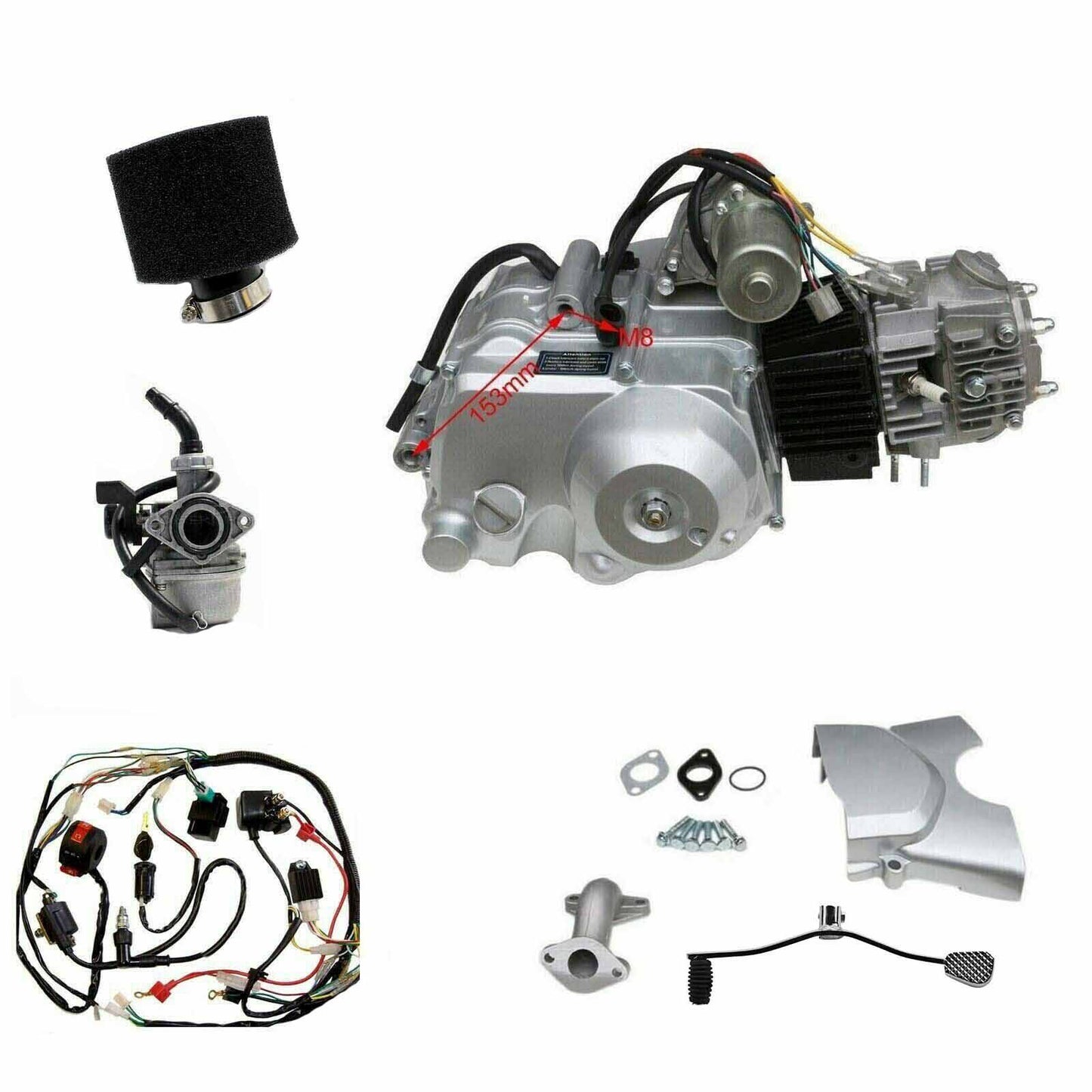 125cc Engine Motor 3 Speed + Reverse Semi Auto replace 110cc ATV Quad Buggy - TDRMOTO