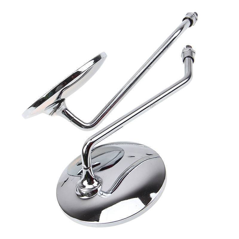 8mm Chrome Round Motorcycle Side Rear View Mirrors - TDRMOTO