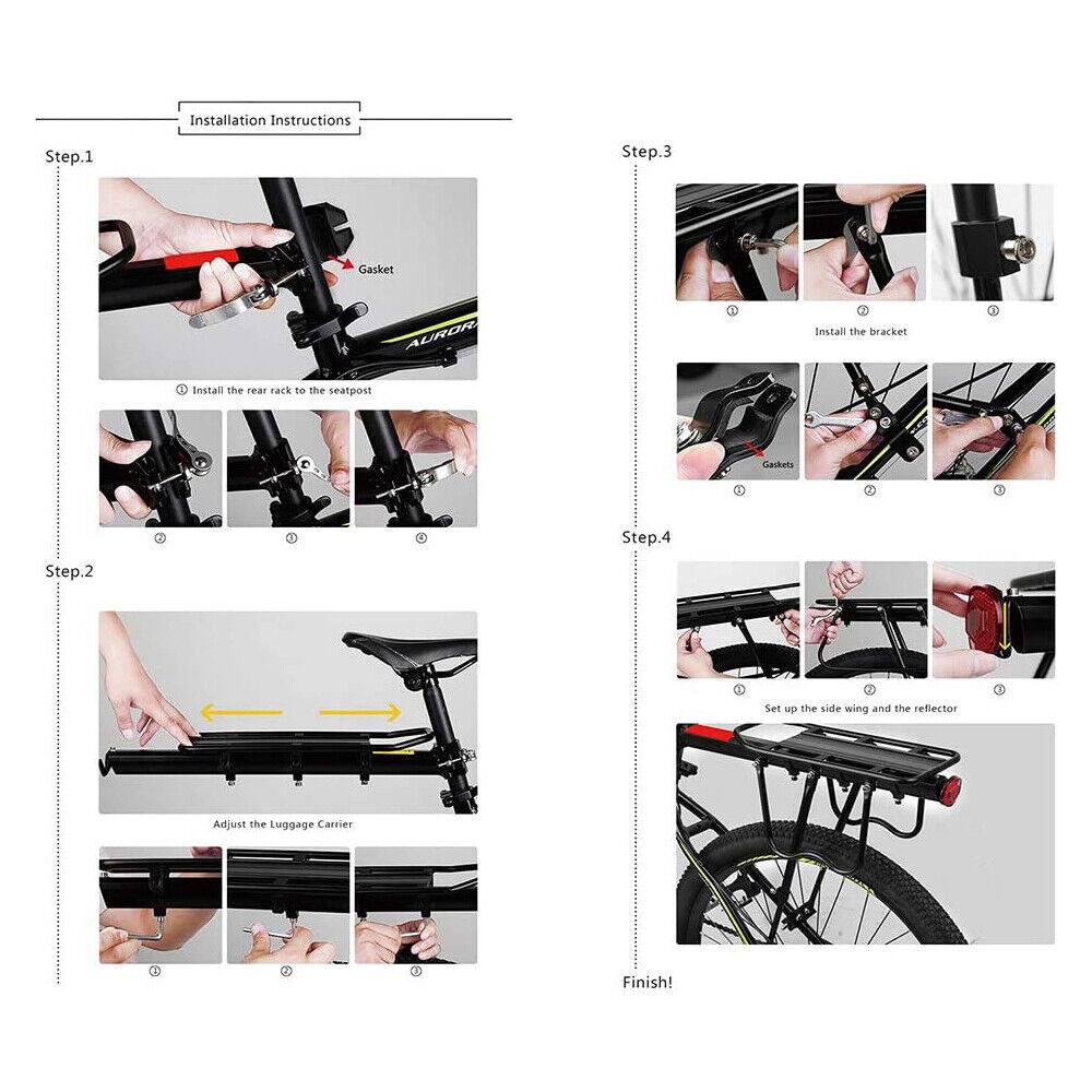 Adjustable Bicycle Rear Pannier Rack Carrier Rack For Mountain Bike MTB - TDRMOTO