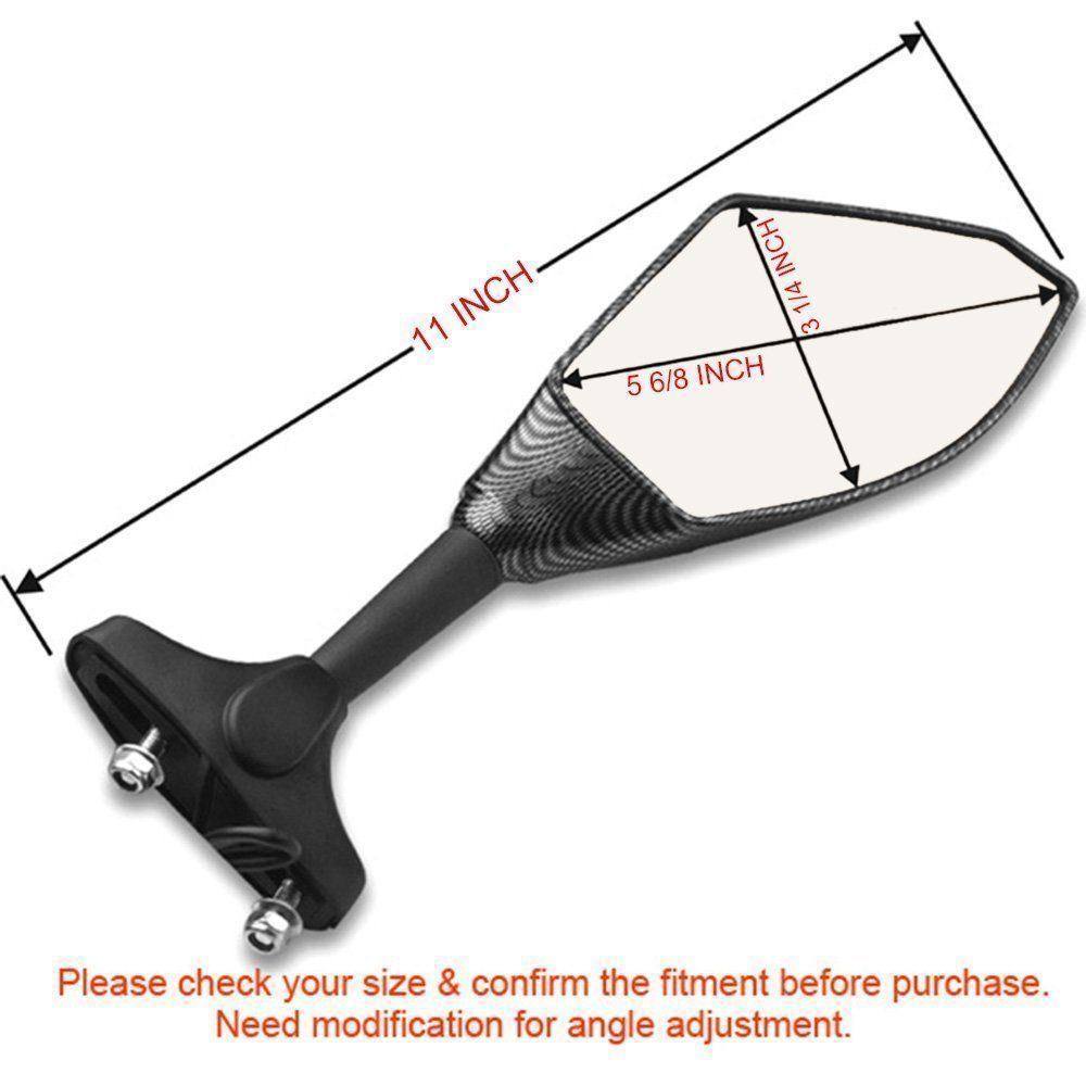 Carbon Motorcycle Rear Mirrors LED Indicators 4 Kawasaki Ninja 250R 2008-2011 - TDRMOTO