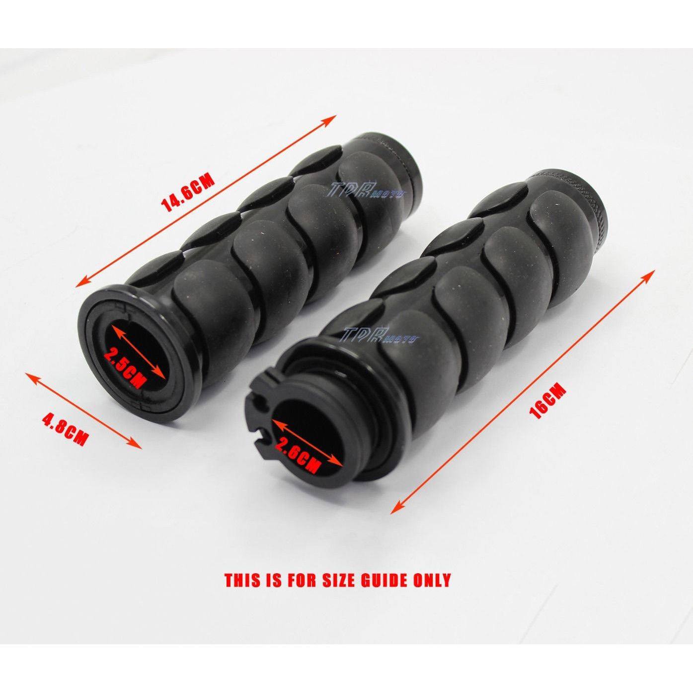 1"/25mm Black Handlebar Hand Grips with Throttle Boss - TDRMOTO