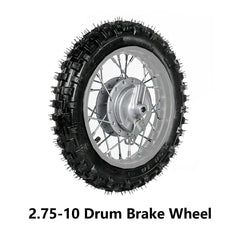 2.75-10 Inch Drum Brake Rear Back Wheel (Rim + Tyre) - TDRMOTO