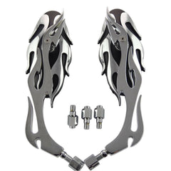 CHROME FLAME MOTORCYCLE REARVIEW MIRRORS 4 KAWASAKI VULCAN VN EN 800 900 1500 - TDRMOTO