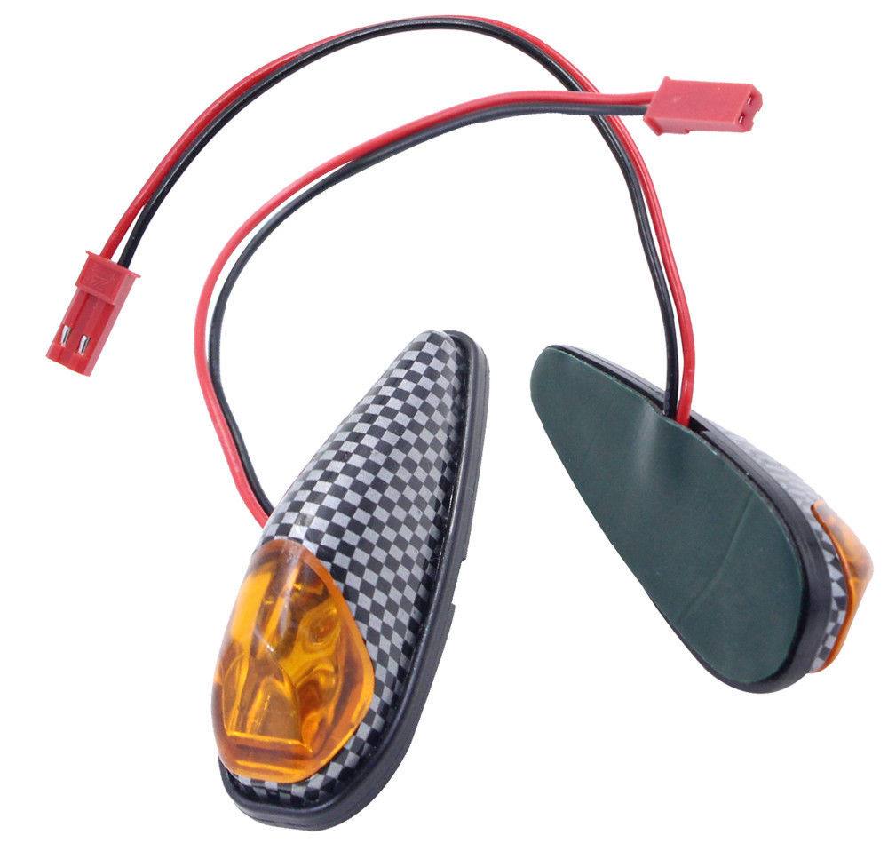 4x Flush Mount Motorcycle Bike LED Turn Signal Amber Light Carbon Indicator Lamp - TDRMOTO