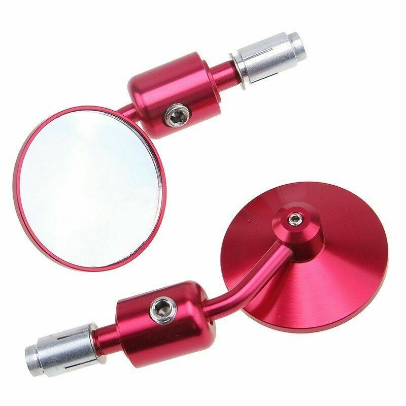 Red CNC 7/8" Handle Bar End Rear-view Mirror Universal Fit - TDRMOTO