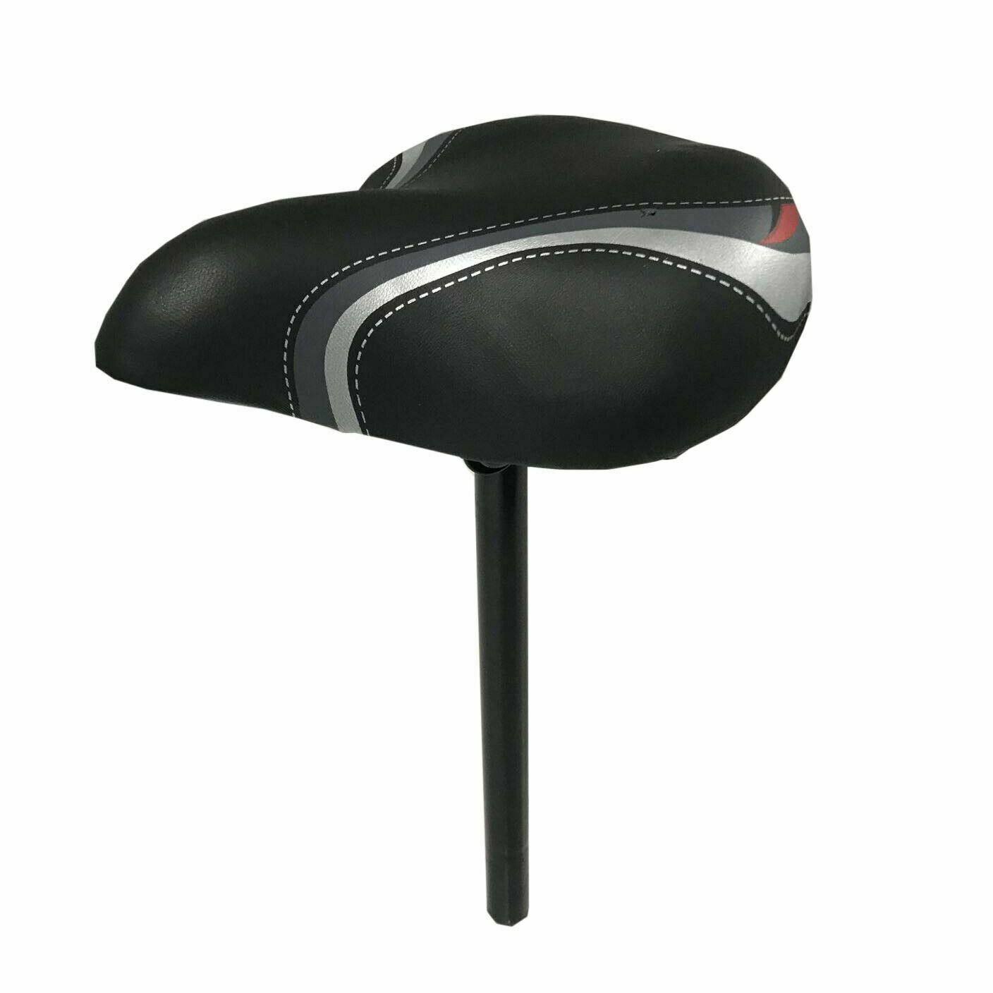 Unisex Large Bum Bike Bicycle Cycling Sprung Seat Saddle with Seat Post Pillar - TDRMOTO