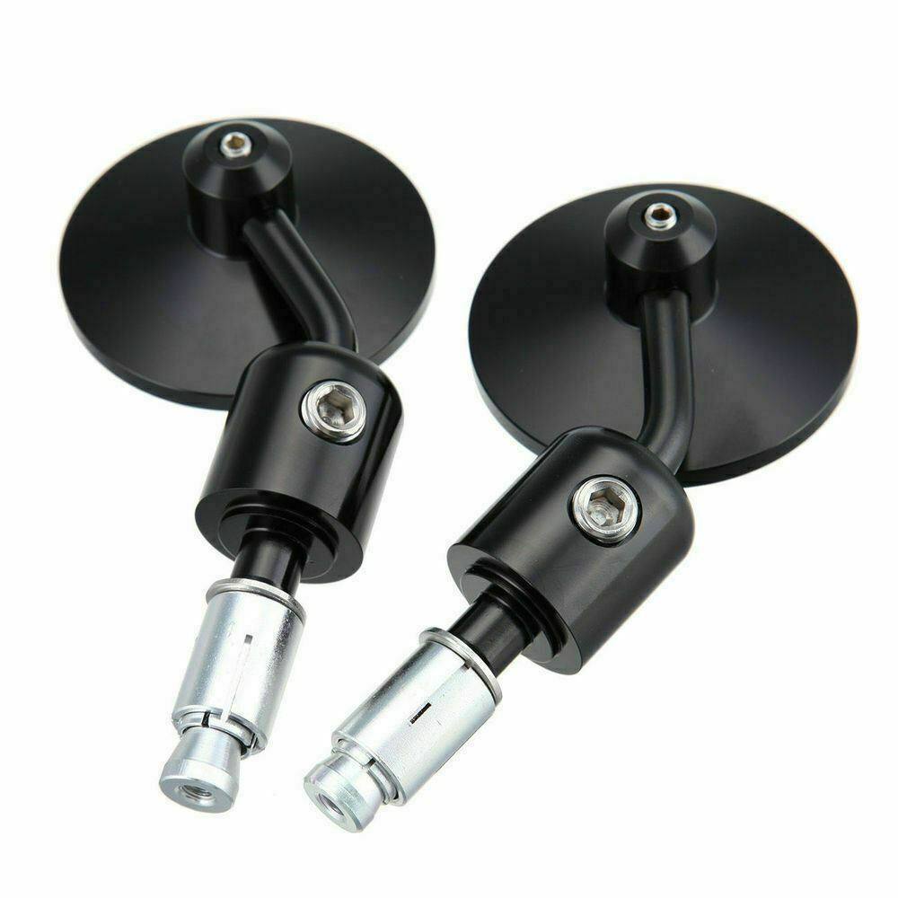 Black CNC 7/8" Handle Bar End Rear-view Mirror Universal Fit - TDRMOTO