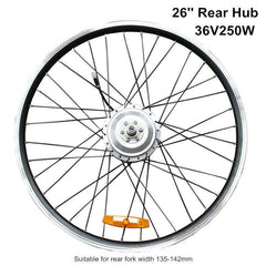 26" 250W 36V Electric Bike Rear Hub Brushless Gear Motor Rear Motor Wheel eBike - TDRMOTO