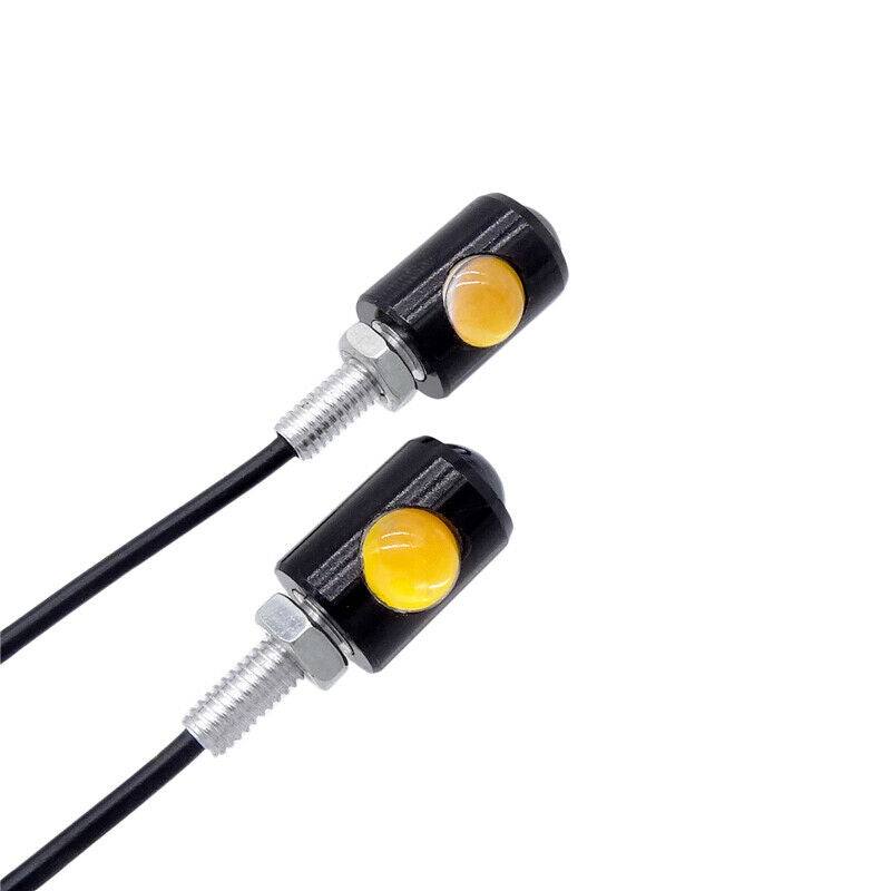 2 x Yellow LED Motorcycle Car Number License Plate Screw Bolt Light Lamp Bulb - TDRMOTO