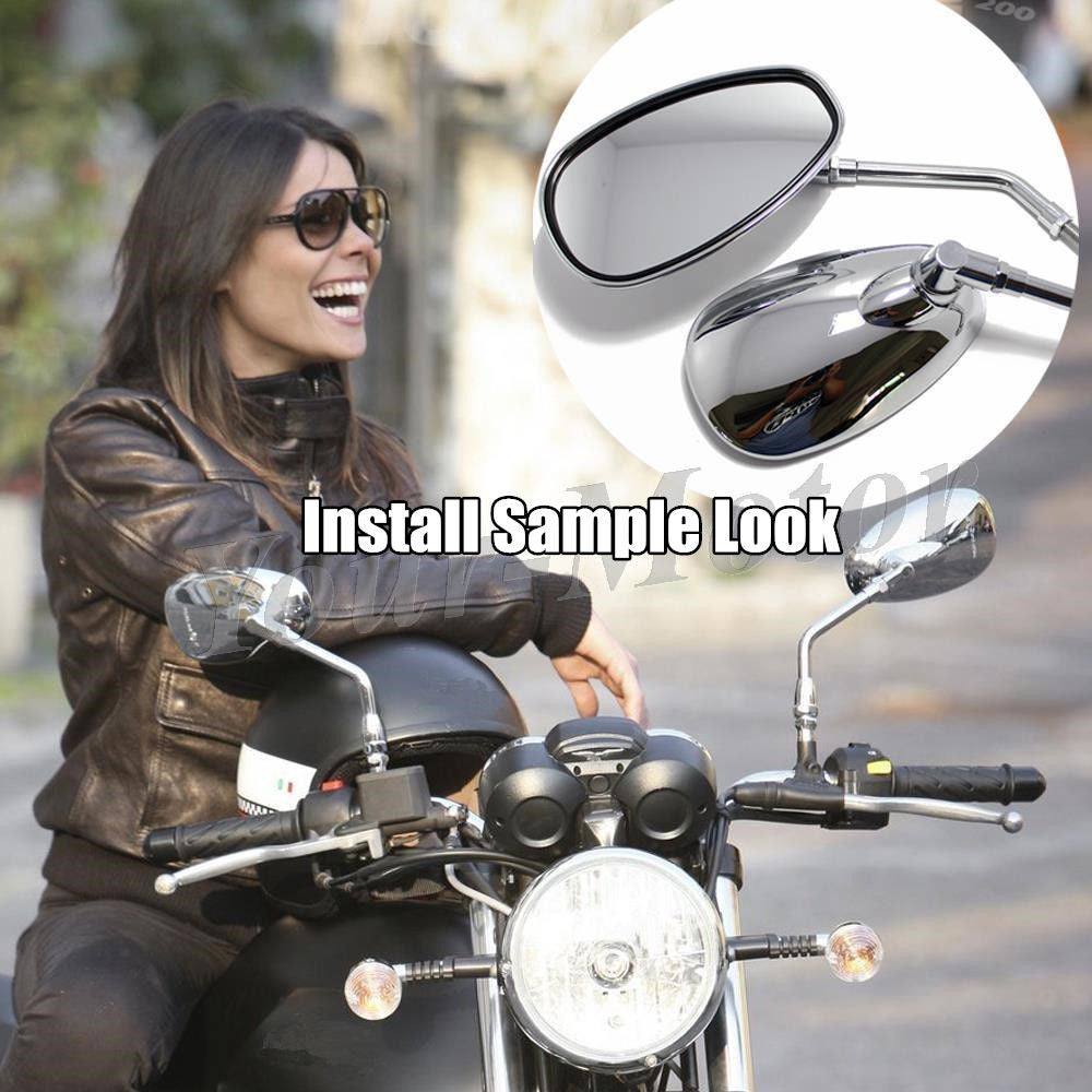 Chrome 10mm Rear View Side Mirrors 4 Hyosung GV250 Aquila AU STOCK - TDRMOTO