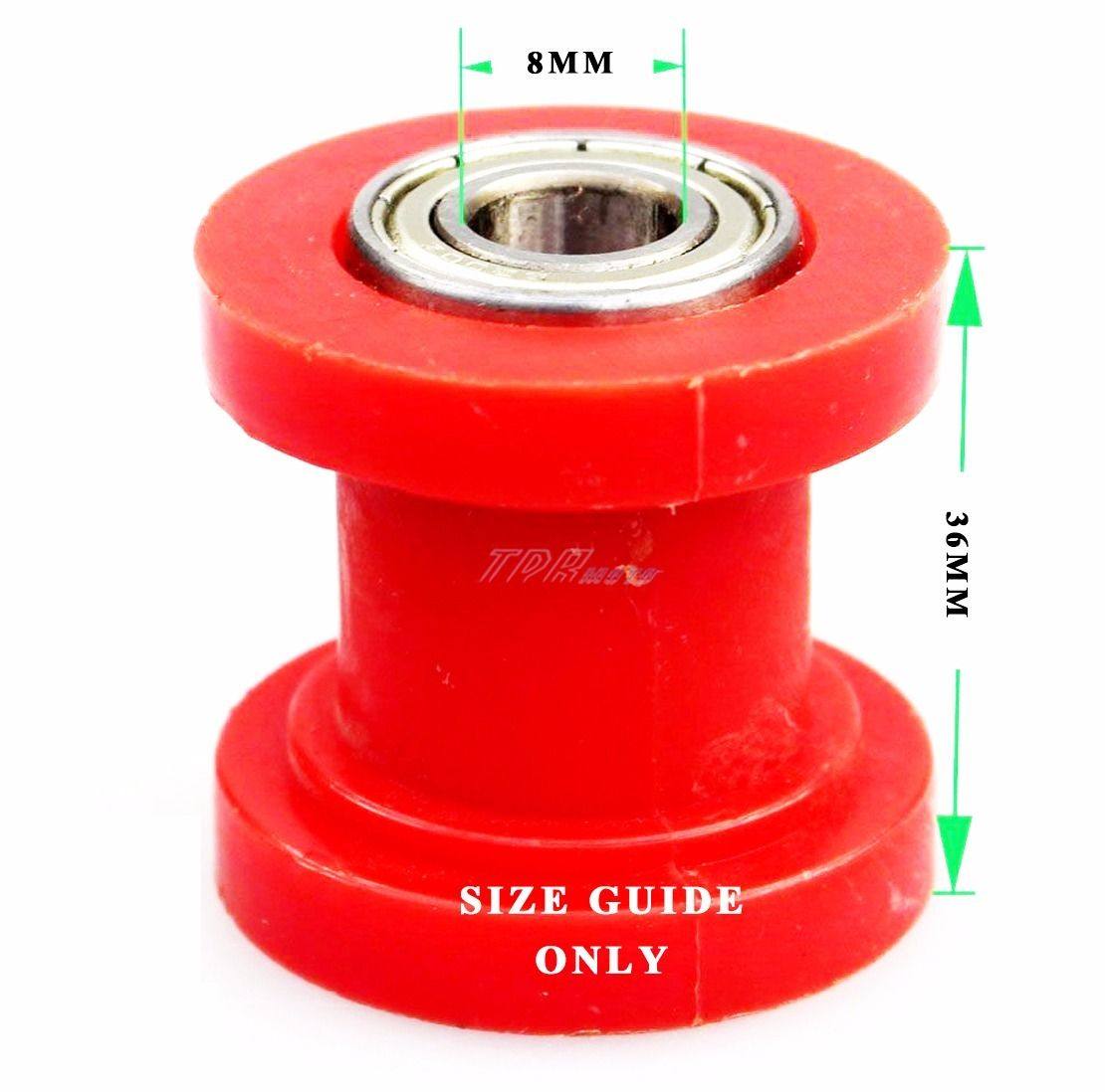 8mm White Pulley Chain Rollers Tensioner Atomik Pitpro Thumpstar DHZ Dirt Pit - TDRMOTO