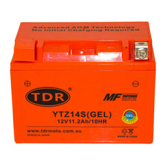 YTZ14S Motorcycle Gel Battery (YTX9-BS YTX12ABS YTZ12S) 12V 11Ah - TDRMOTO