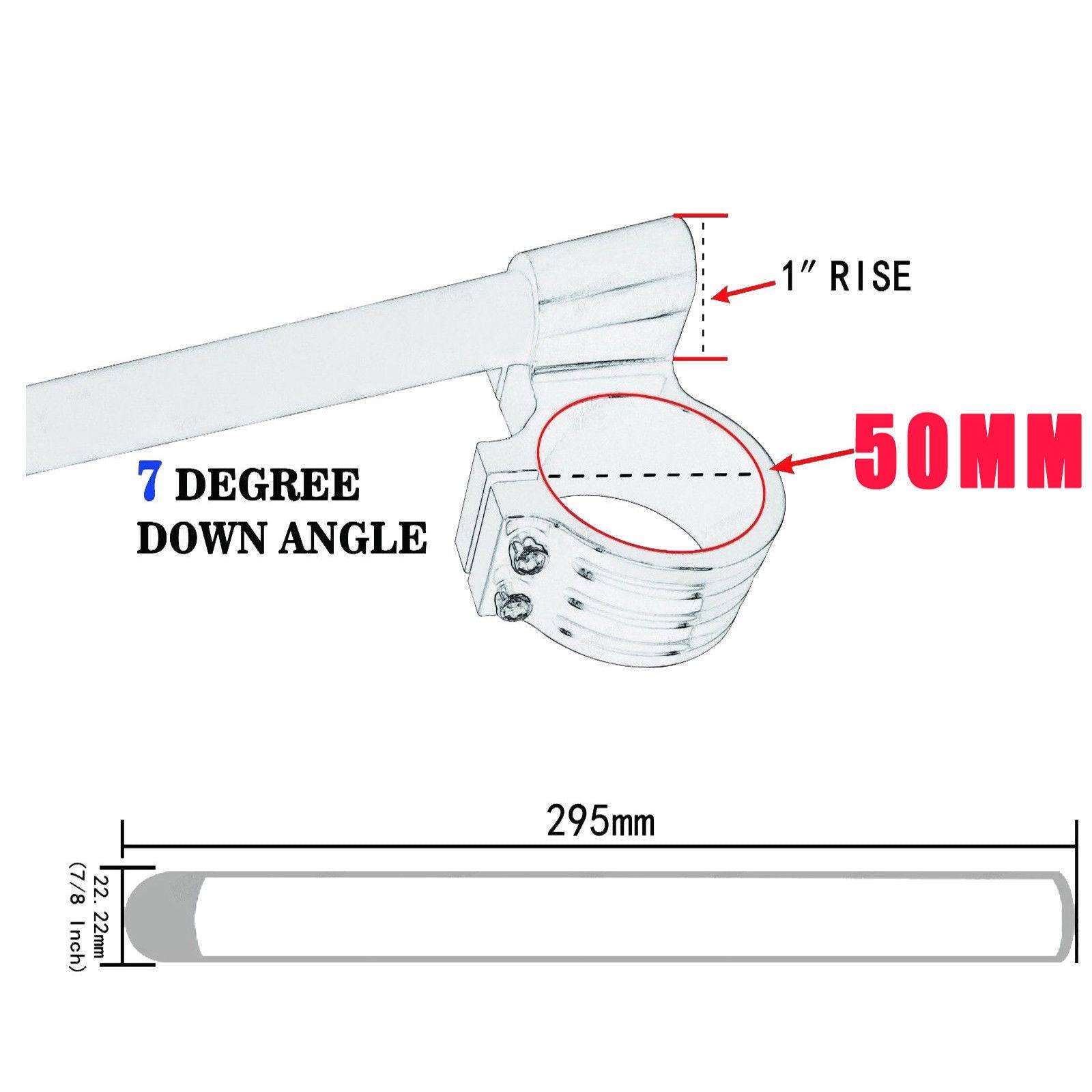 50mm CNC Raised Handle Bars Clip Ons For Suzuki GSXR 750 600 GSXR1000 Universal - TDRMOTO