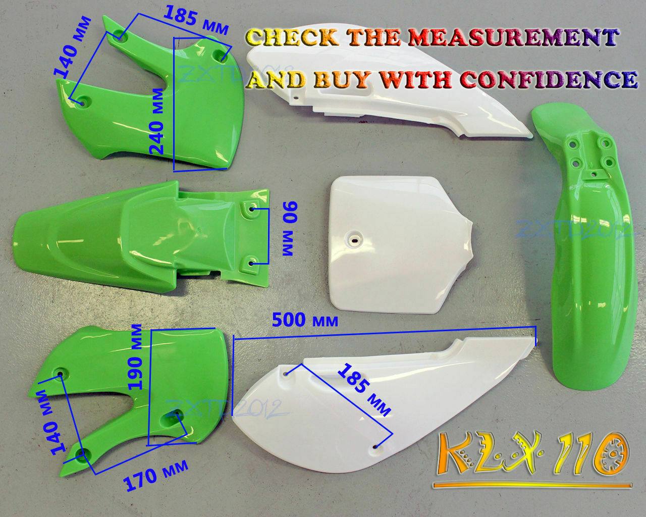 Green Plastics Fairing Kit For KLX110 Style Bike Atomik Thumpstar 125cc 250cc Dirt Bike - TDRMOTO