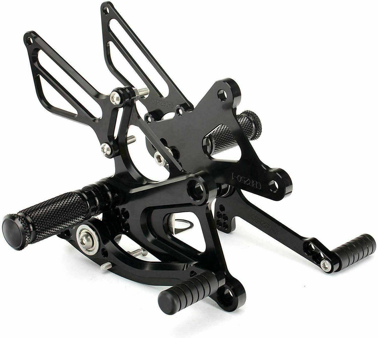 Fit Honda CBR250R 2010 2011 2012 2013 Adjustable Rearset Foot Peg Footrest Black - TDRMOTO