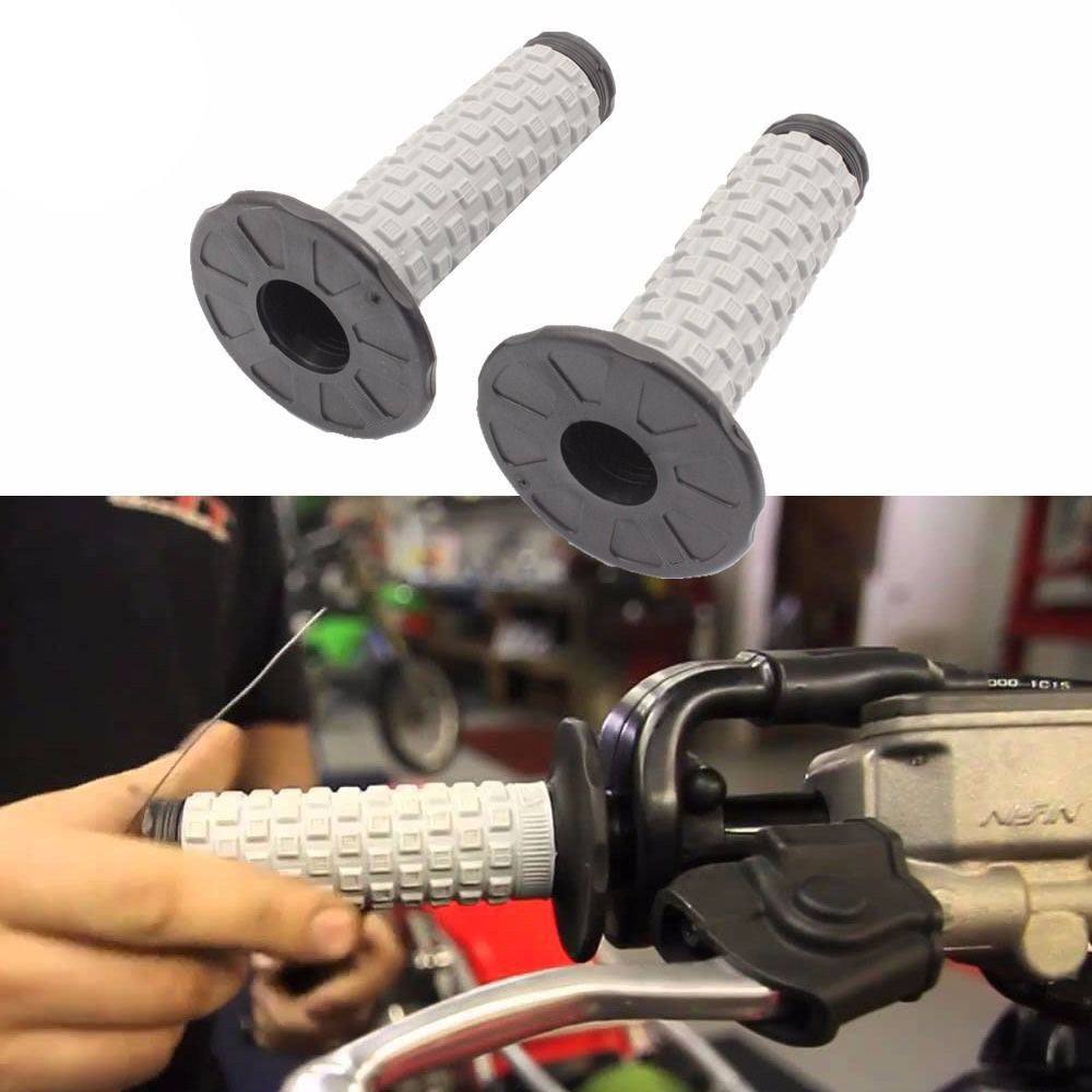 Grey Black Motorcycle Motocross Rubber Hand grips Dirtbike Enduro Pro Grip AU - TDRMOTO