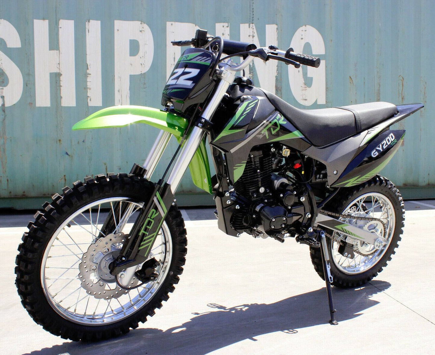 TDR GY 200cc Green Dirt Bike - 4 Stroke Air Cooled Electric/Kick Start - TDRMOTO