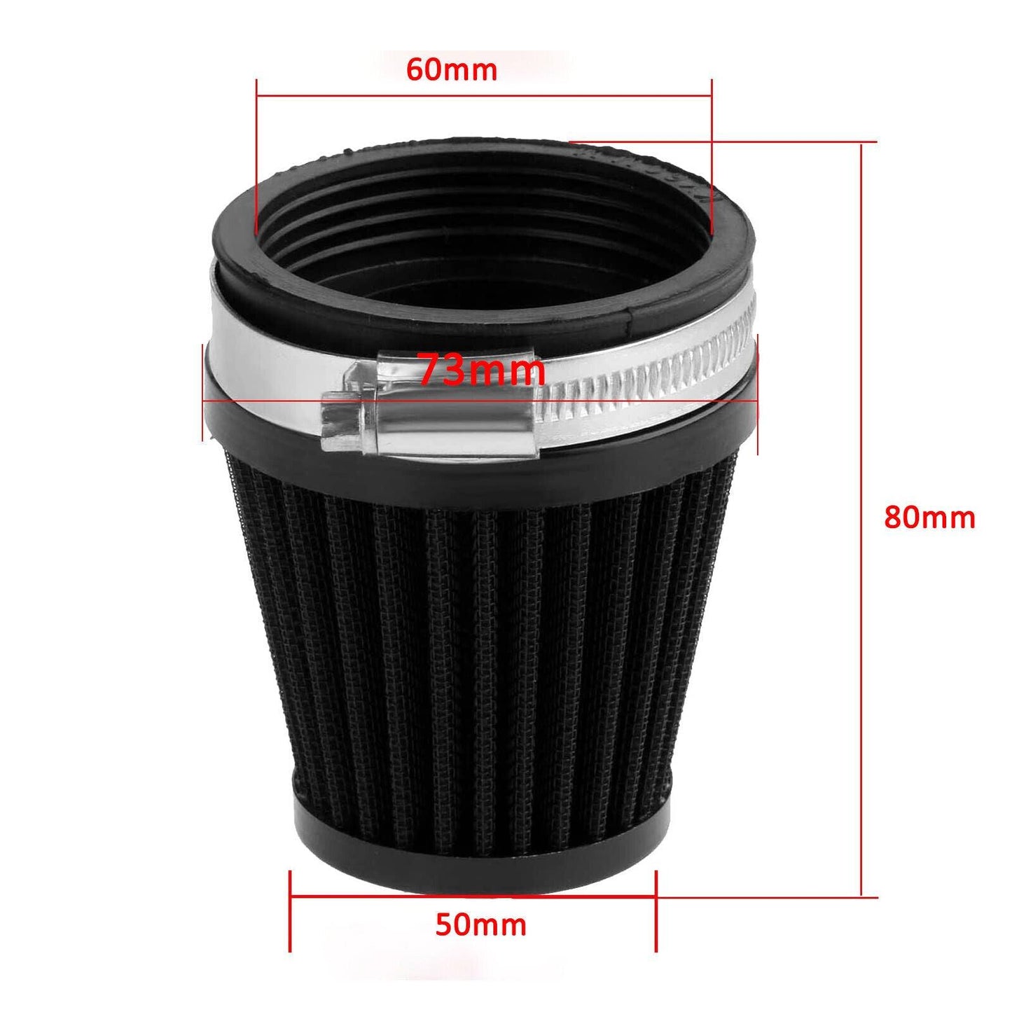 60mm Air Intake Filter Cleaner Pod Washable Black For Harley Motor Scooter ATV - TDRMOTO
