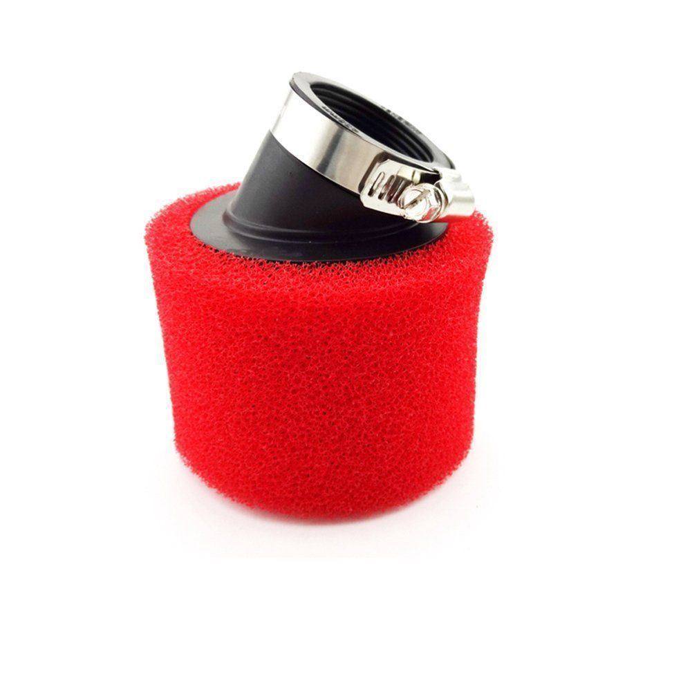 RED 37mm 38mm Bent Angled Foam Air Filter Pod 125cc PIT Quad Dirt Bike ATV Buggy - TDRMOTO