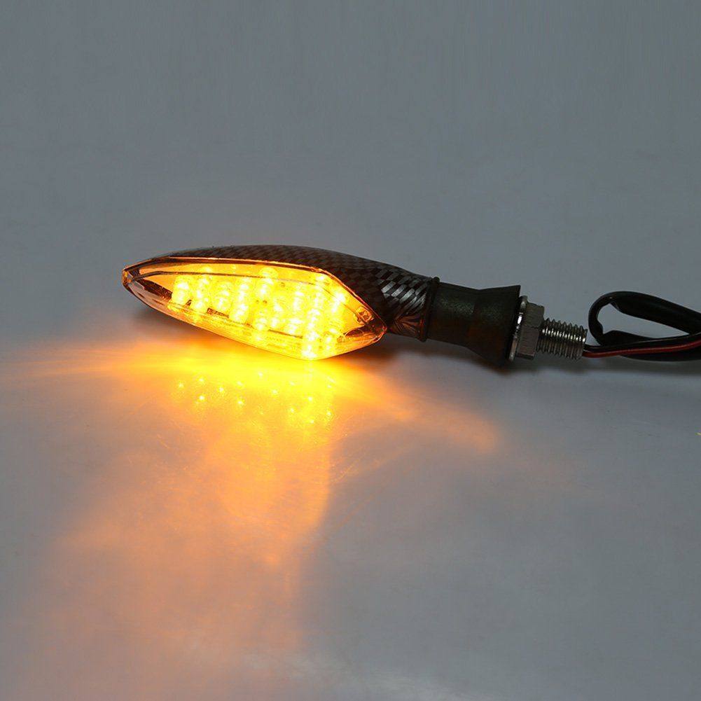 4X 12V Carbon Universal Motorcycle Bike LED Bulb Blinkers Turn Signal Indicator - TDRMOTO