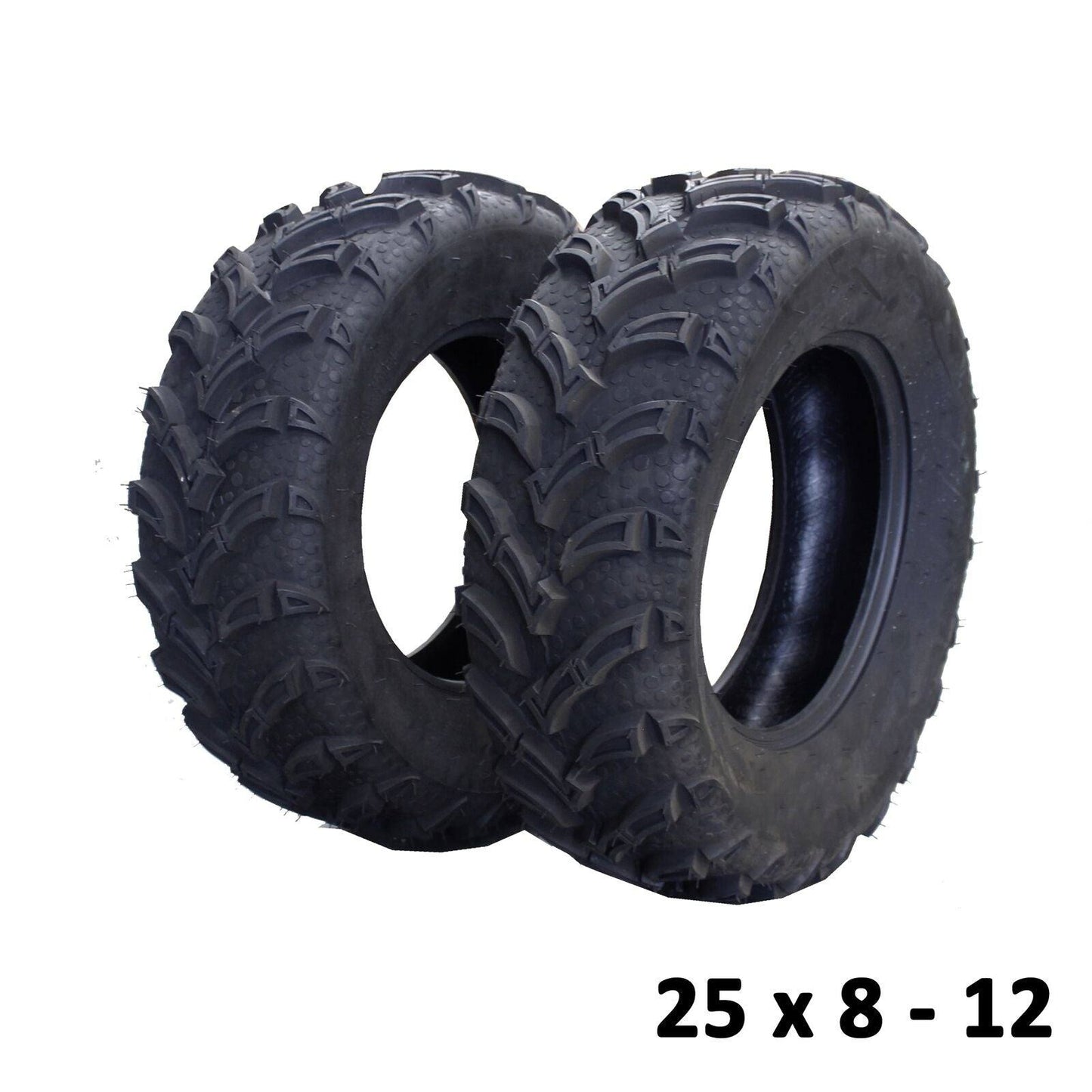 2pcs 25x8-12" & 2pcs 25x10-12" Tyres 6ply For Off Road Quad ATV Farm Dirt Bike - TDRMOTO