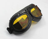Yellow Lens Vintage Aviator Pilot Goggles Eyewear WWII RAF Cruiser Scooter - TDRMOTO