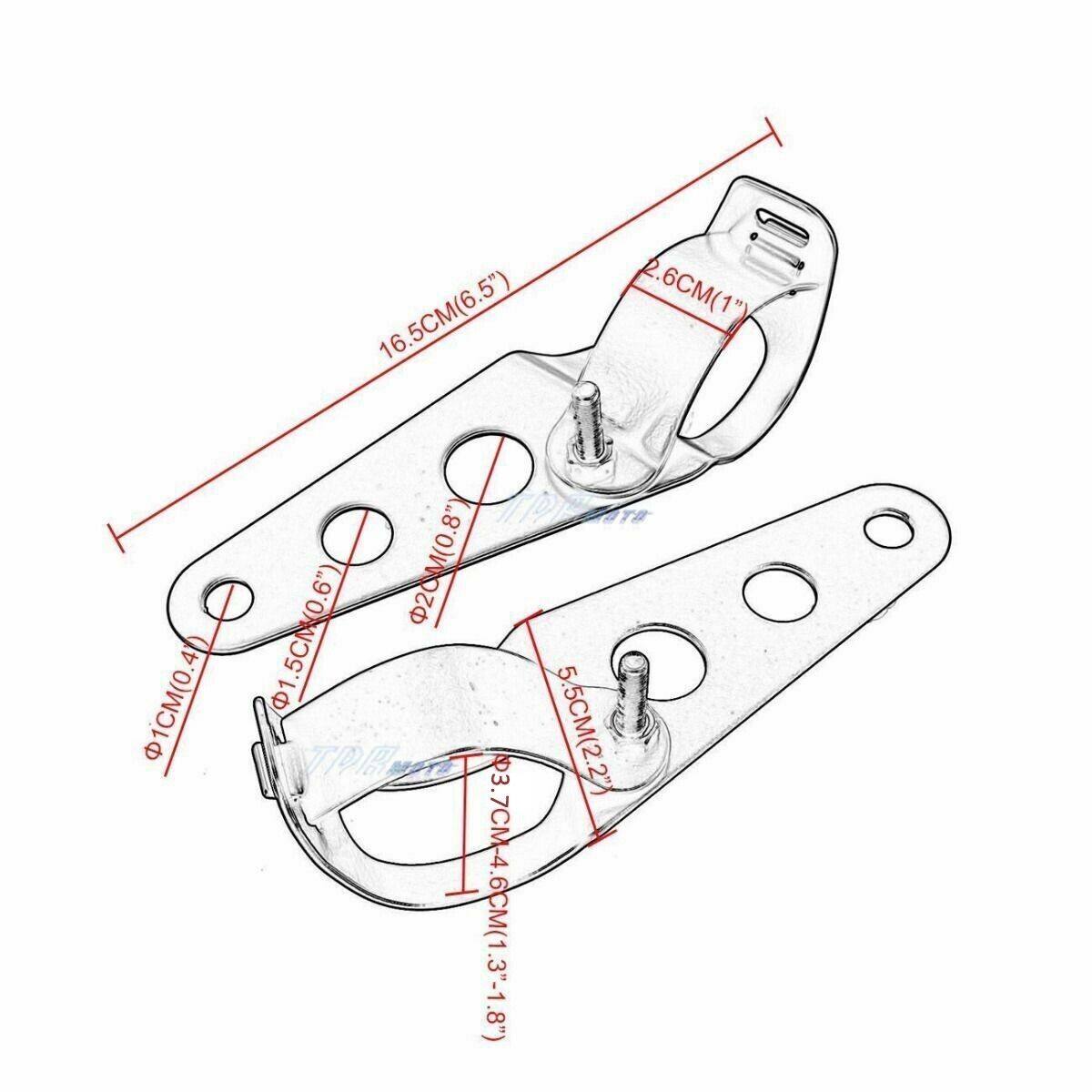 Chrome Headlight Mount Bracket For Motorcycles Fork Ear Bobber Racer 37mm-45mm - TDRMOTO