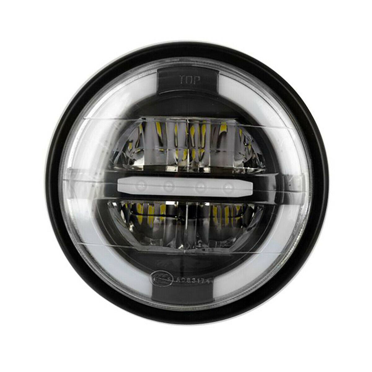 Motorcycle 6.5" 7" Headlight Round LED Driving Lamp Head Lamp with Brackets Set - TDRMOTO