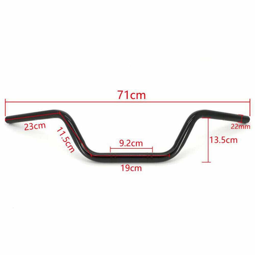 Black Motorcycle 7/8'' 22mm Drag Handlebar Bar For Honda Yamaha Suzuki - TDRMOTO