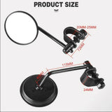 Motorcycle Rear View Mirrors Round Convex Clip-On Retro 22 25mm Mirror For Harley - TDRMOTO