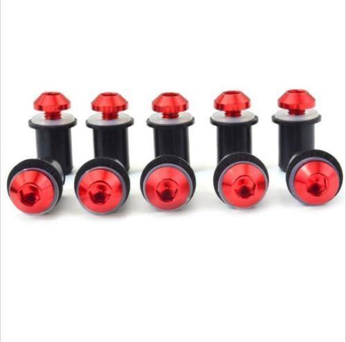10x Red Windscreen Screws Bolts Kit for Honda Yamaha Suzuki Kawasaki Hyosung Motorcycles - TDRMOTO