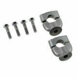 1 Pair 7/8" 22mm Silver Handle Bar Mount Mounting Riser Clamp For ATV Motorcycle - TDRMOTO