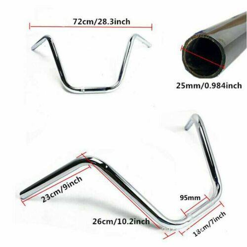 25mm 1" Motorcycle High Rider Steel Handlebar Bars Universal Fit For Harley Honda Suzuki - TDRMOTO