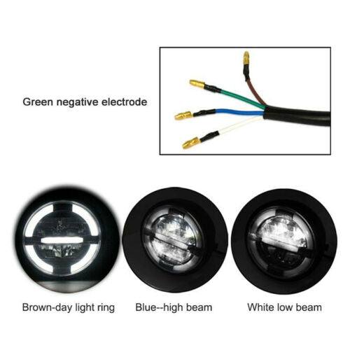 Motorcycle 6.5" 7" Headlight Round LED Driving Lamp Head Lamp with Brackets Set - TDRMOTO