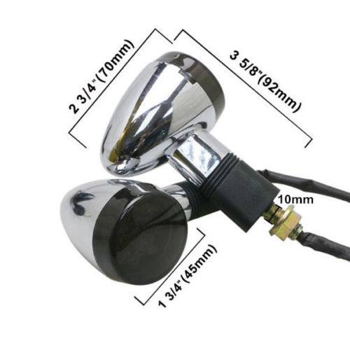 AU! 4x Chrome Motorcycle Turn Signal LED Indicator Light For Honda Yamaha Suzuki - TDRMOTO