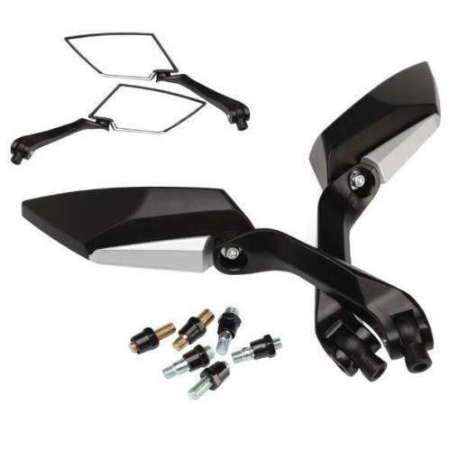 8mm 10mm Black Universal Fit Motorcycle Rear View Mirrors For Honda Yamaha Suzuki Kawasaki Hyosung - TDRMOTO