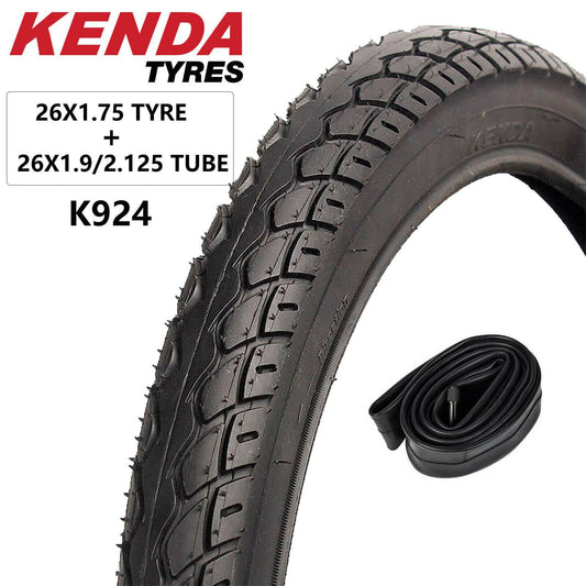 Kenda 26X1.75 47X559 City Bike Bicycle Tyre & Tube Commuter/Cruiser Tires