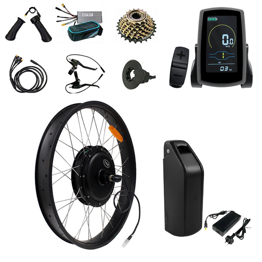 26" x 4.0 2000W Fat Tyre Rear Electric Bike Conversion Kit 15AH Battery