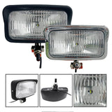 Black/Chrome Universal Square Retro Motorcycle Headlamp Rectangle Front Head Light For Harley Chopper Bobber Triumph Sportster - TDRMOTO