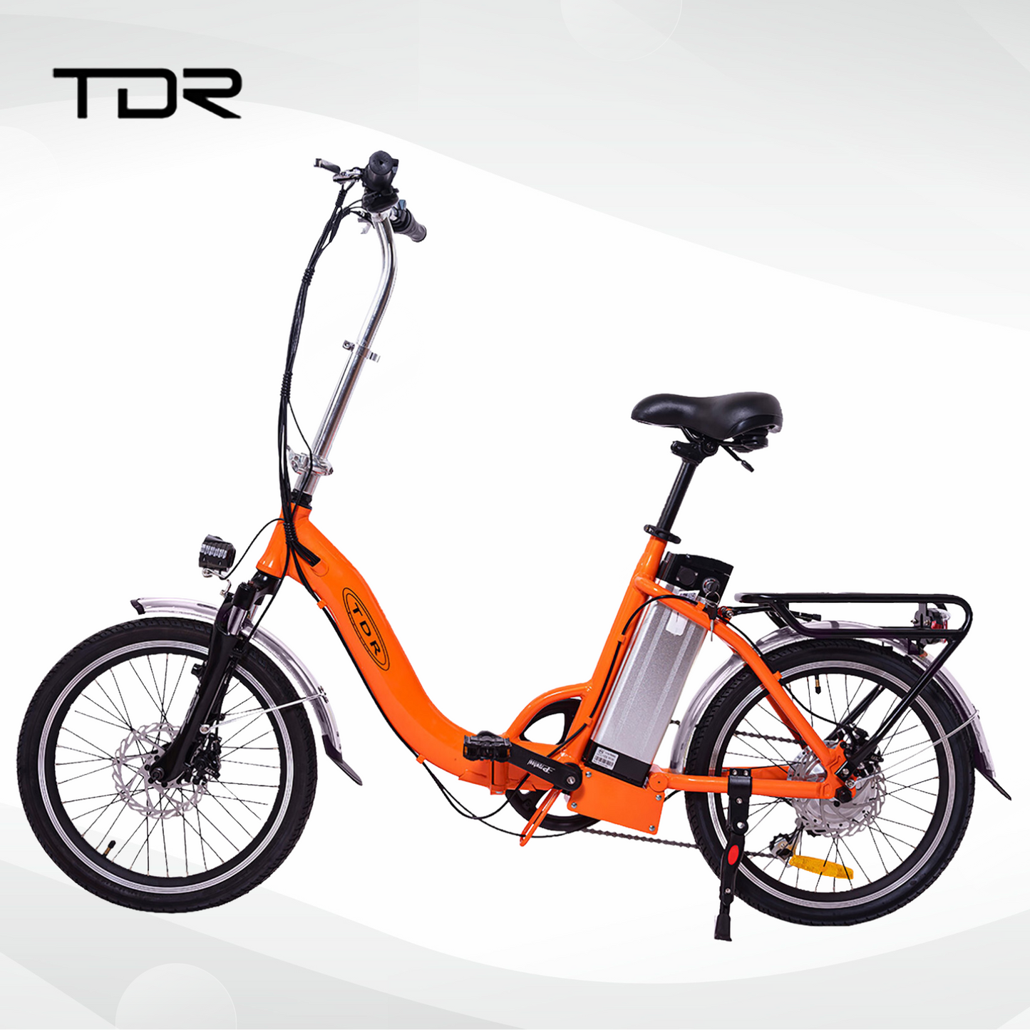 TDR 250W 20" Step-Through Orange Folding Electric Bike eBike Pedal Assist 10Ah/15Ah Battery